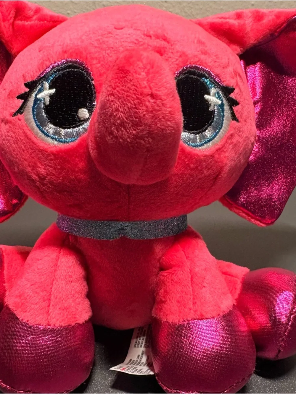 GANZ Bright‎ Pink Elephant Plush with Shiny Magenta Accents